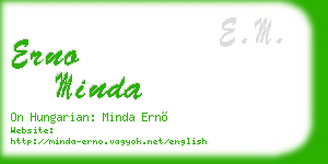 erno minda business card