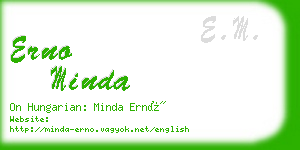 erno minda business card